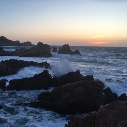 Abendspaziergang mit Wellen